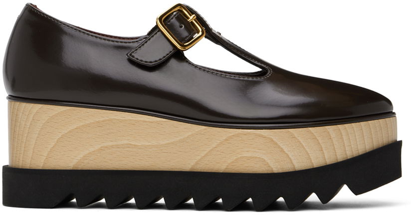 Tennarit ja kengät Stella McCartney Sneak-Elyse T-Bar Platform Loafers Ruskea | 810448AP0350