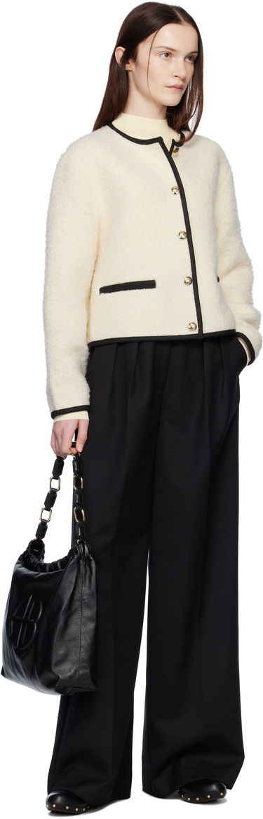 Takki Anine Bing Boucle Buttoned Jacket Valkoinen | A-01-10223-IVY26, 3