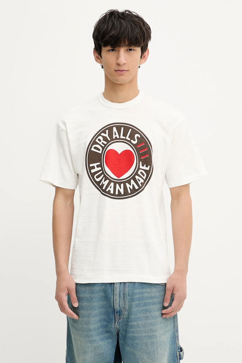 T-paita Human Made Human Made DRY ALLS Heart T-Shirt Valkoinen | HM29TE003