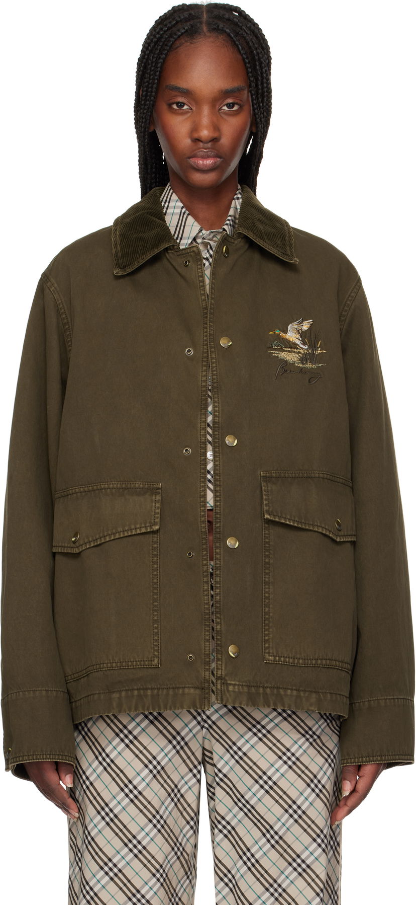 Takki Burberry Burberry Cotton Field Jacket Vihreä | 8101709