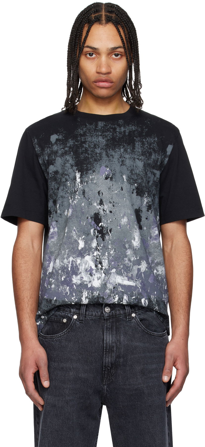 T-paita rag & bone Rag & Bone Splatter Print T-Shirt Musta | MBC25ST033KJ33