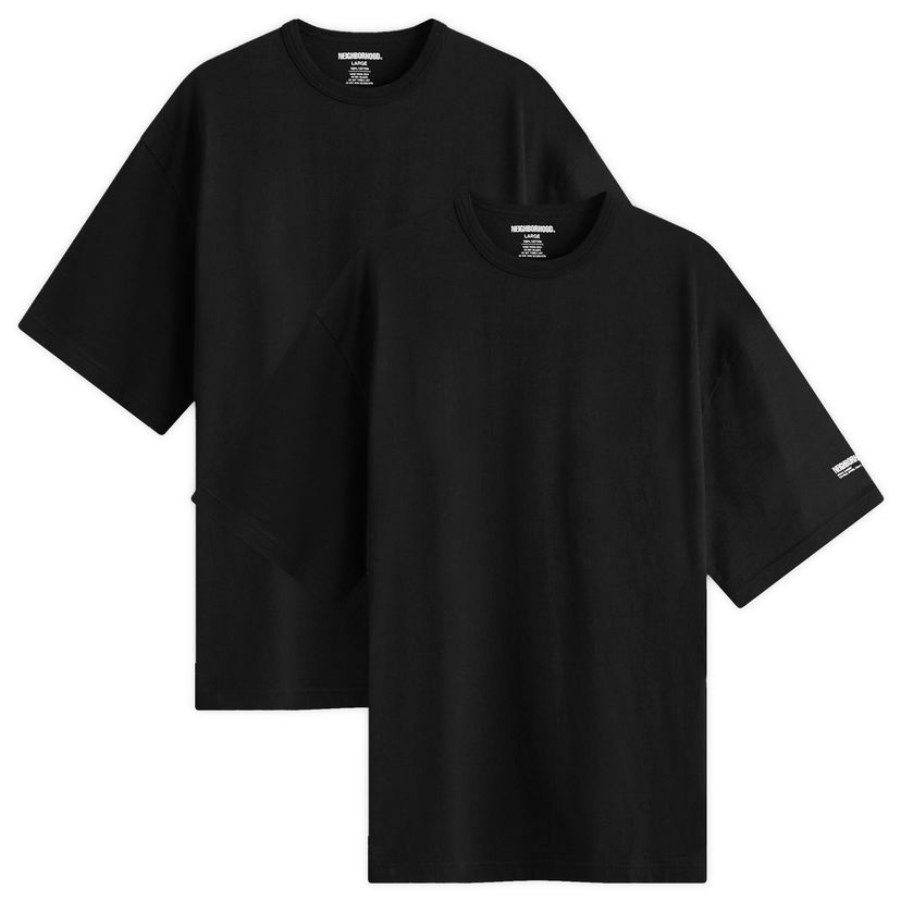 T-paita Neighborhood Neighborhood Classic 2-Pack T-Shirt, Size Large Musta | 251QTNH-UWM01-BLK