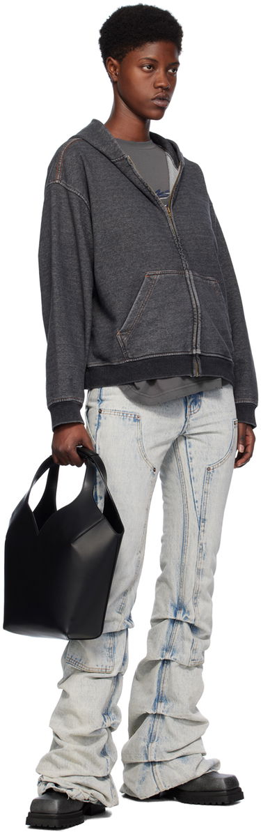 Huppari We11done Faded Zip-Up Hoodie Musta | WD-TJ0-24-787-U-BK, 3