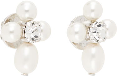 Korvakorut Simone Rocha Simone Rocha Pebble Pearl Crystal Cluster Drop Earrings Valkoinen | ERG535 0913, 1
