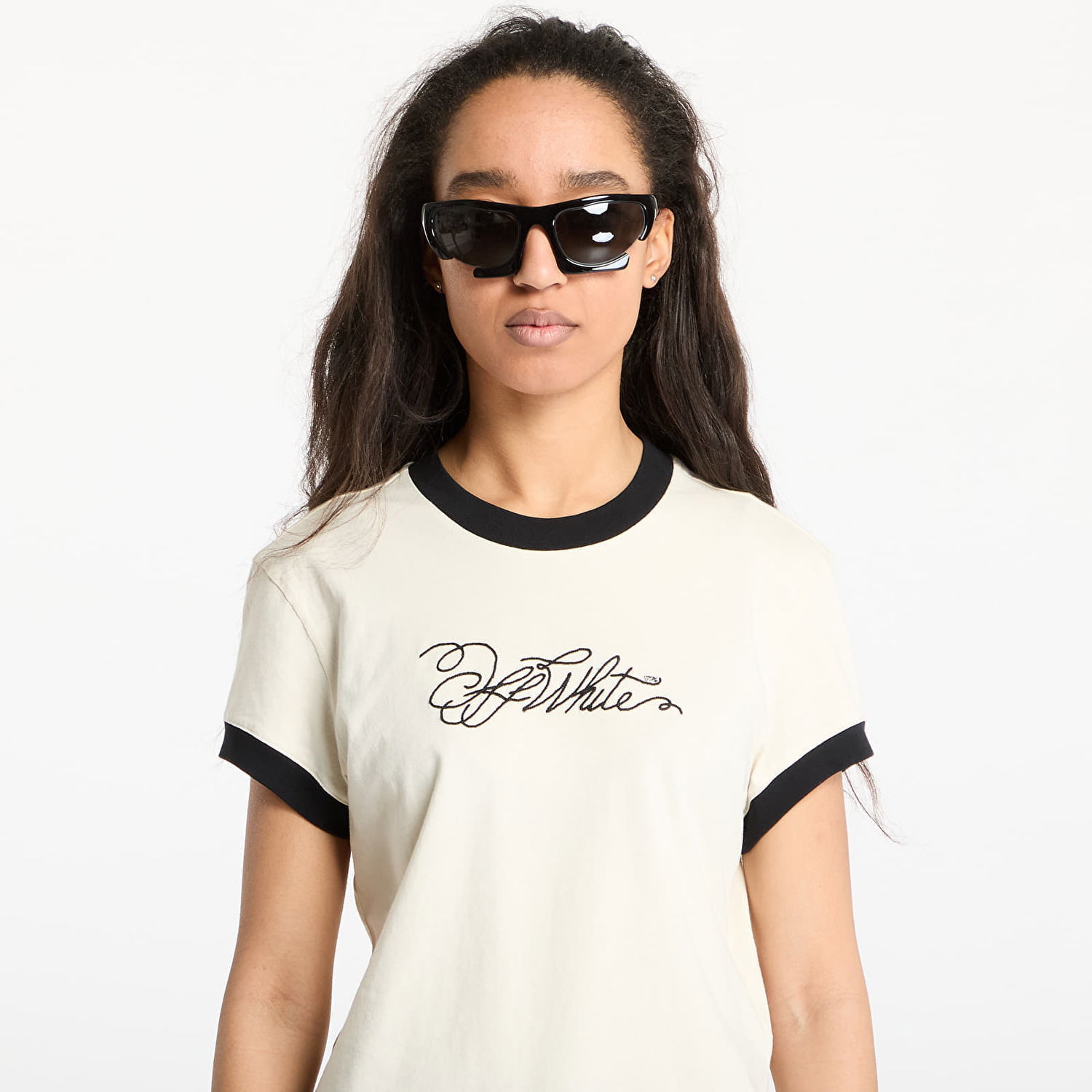 T-paita Off-White Off-White Script Fitted T-Shirt Beige | OWAA112S25JER0030B10, 1