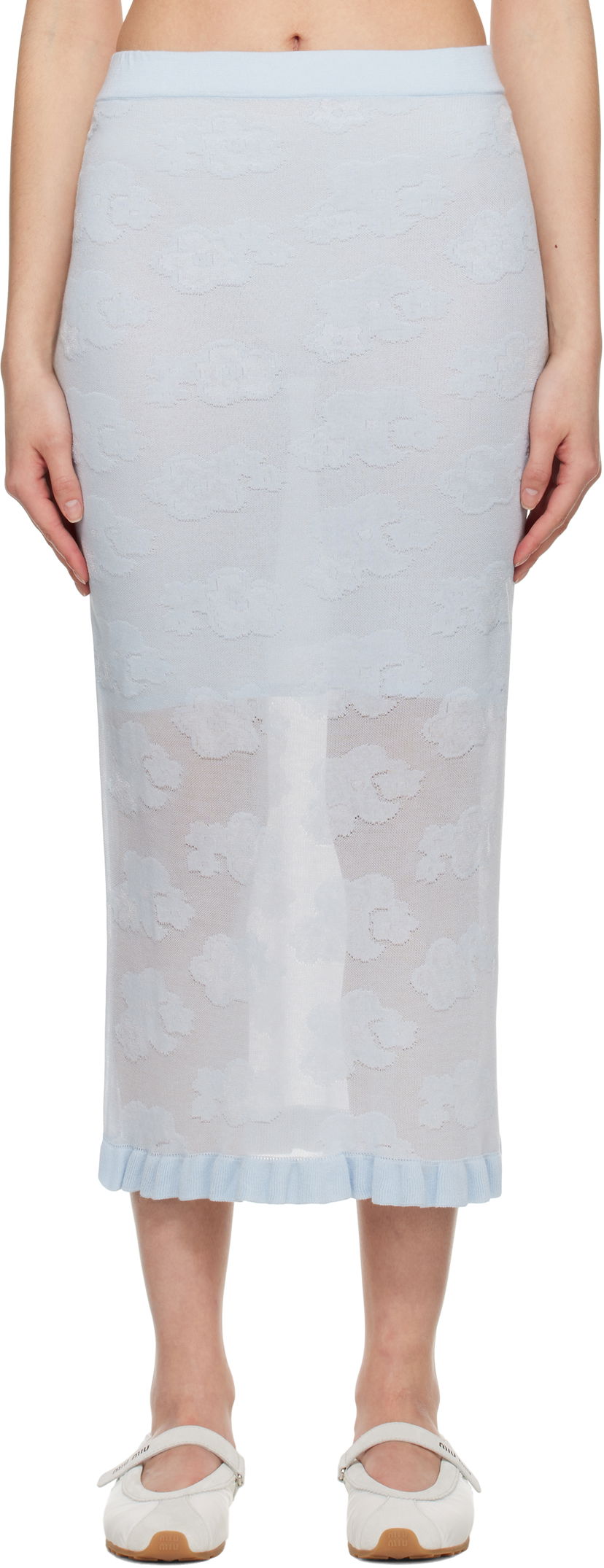 Hame Cecilie Bahnsen Cecilie Bahnsen Pegonia Midi Knit Skirt Sininen | 1.25KNI50005 PEGONIA SKIRT
