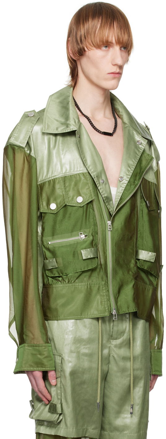 Takki Feng Chen Wang Feng Chen Wang Paneled Jacket Vihreä | FMS15JK26, 1
