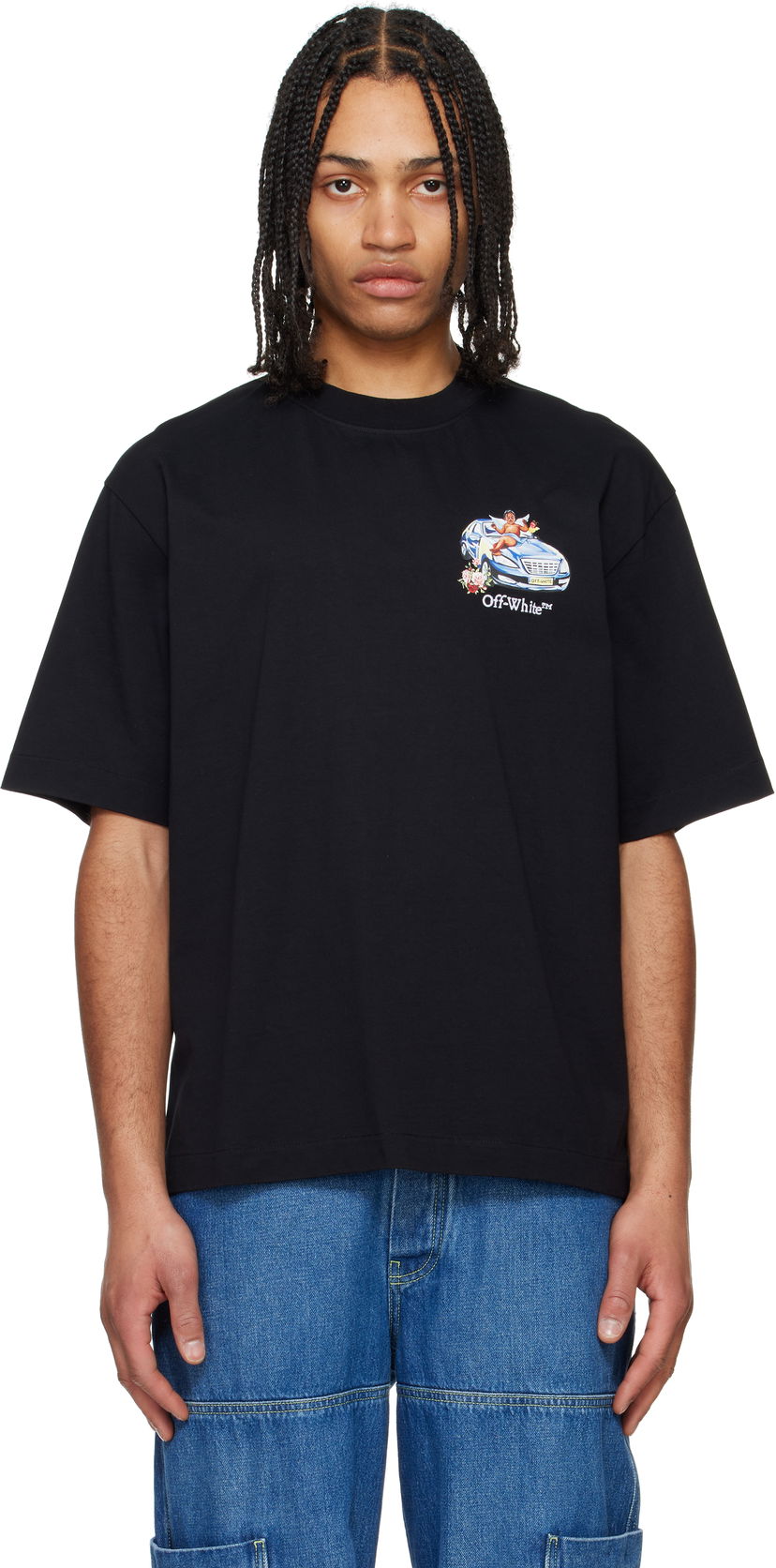 T-paita Off-White Off-White Fresco Angel Graphic T-Shirt Musta | OMAA120S25JER0031001