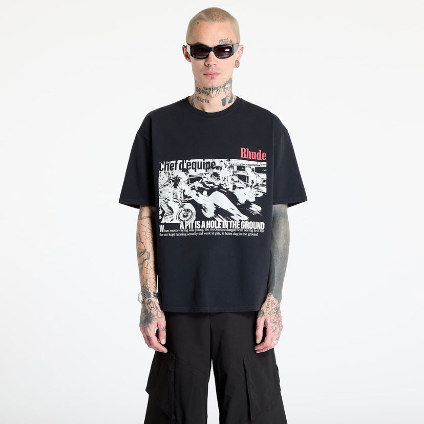 T-paita Rhude Rhude Champions Du Monde Graphic T-Shirt Musta | RHSS25TT140122306