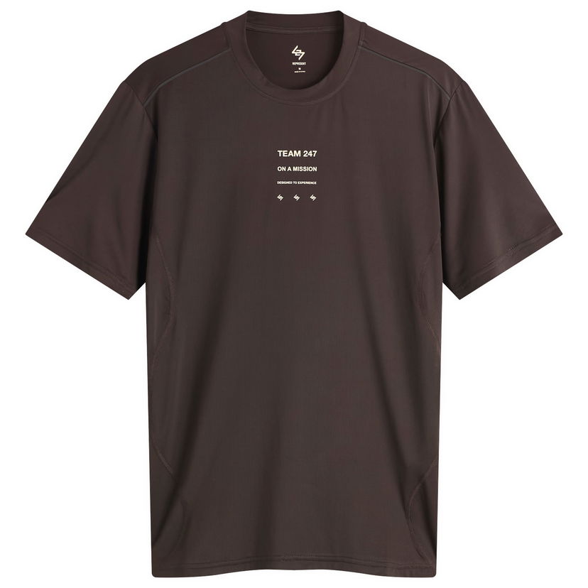 T-paita Represent Clo 247 Short Sleeve Runner T-Shirt Ruskea | 247M100018-17