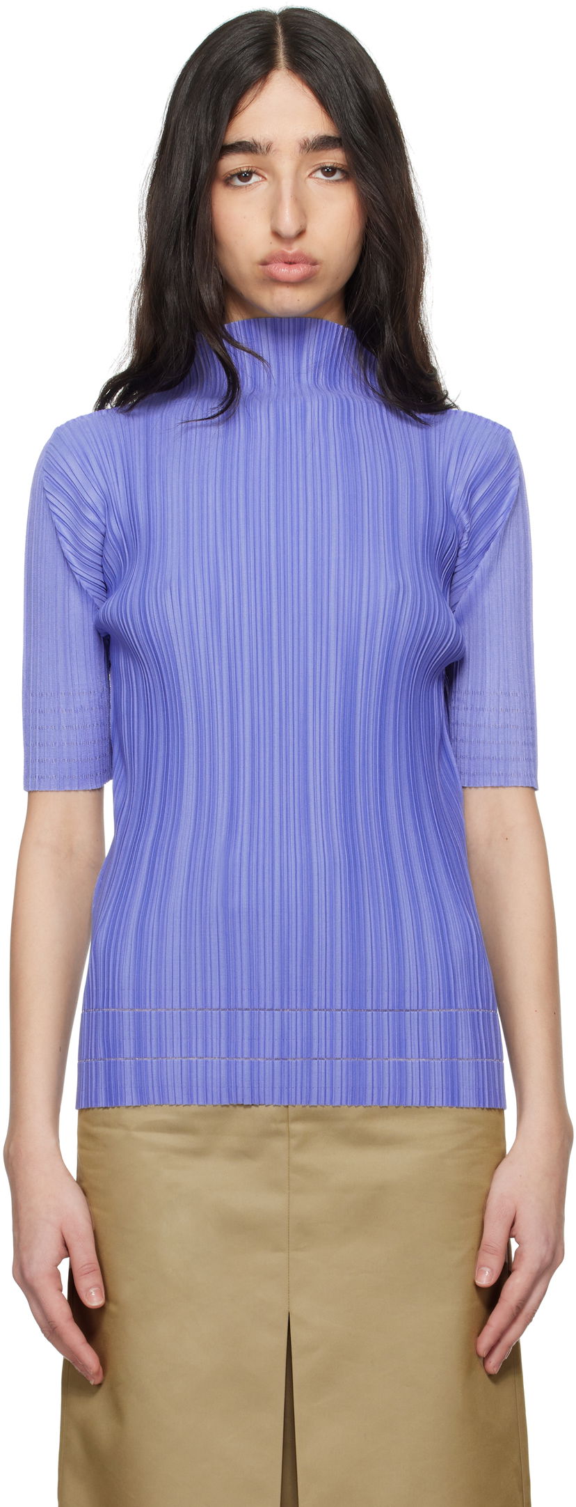 Villapaita Pleats Please Issey Miyake Pleats Please Issey Miyake Soft Pleats Turtleneck Top Violetti | PP56JK933