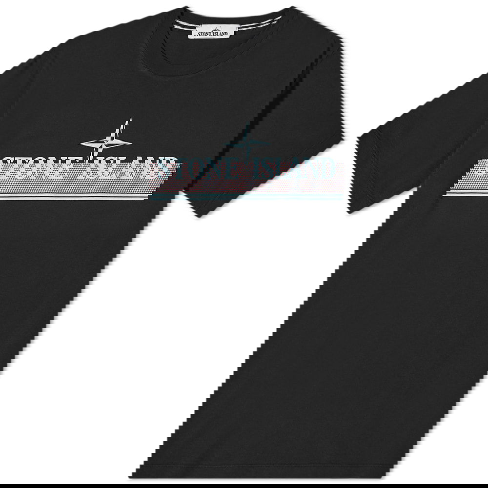 T-paita Stone Island Tricromia Print Tee Musta | 76152NS92-V0029, 0