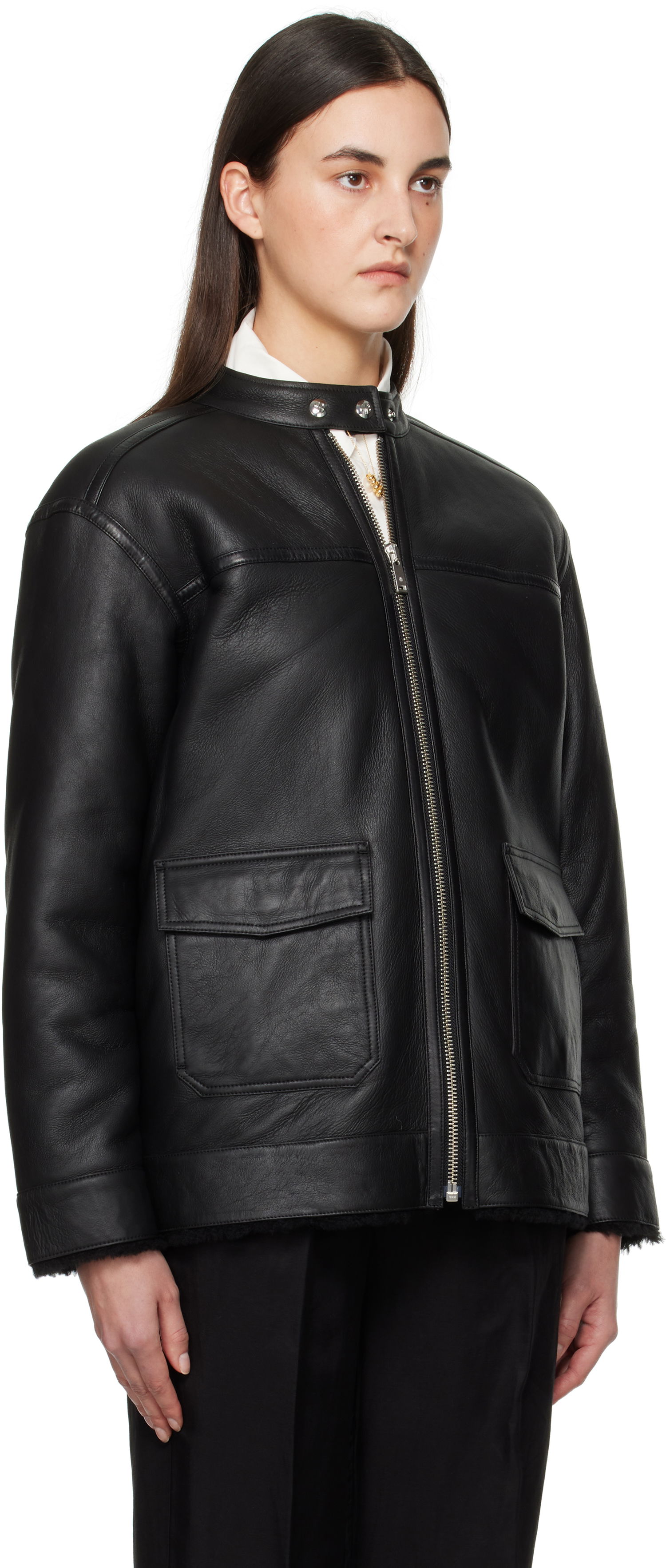 Takki Anine Bing Anine Bing Henry Shearling Jacket Musta | A-01-10450-BLK1, 1