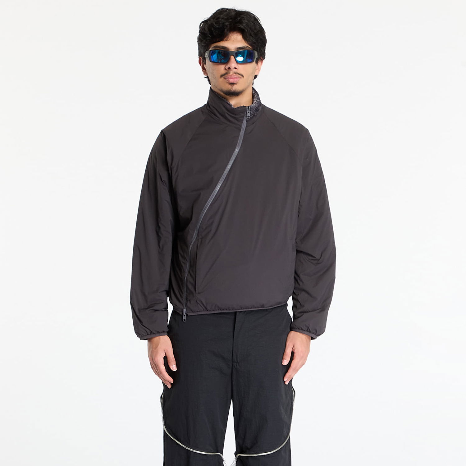Puffer takki Post Archive Faction (PAF) Asymmetrical Zipper Padded River Jacket S Musta | A1-003CC, 0