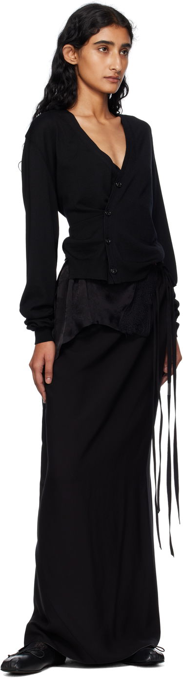 Villapaita Ann Demeulemeester Ann Demeulemeester Zofia Asymmetric Spliced Cardigan Musta | 2510-W-KN18-KN056-099, 3