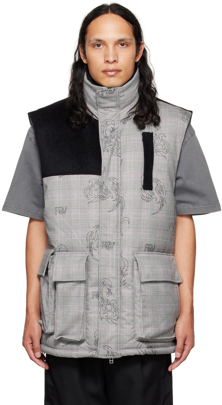 Liivi Feng Chen Wang Feng Chen Wang Printed Down Vest Harmaa | FUF14VS02