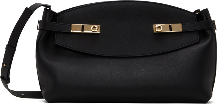 Käsilaukku FERRAGAMO Salvatore Ferragamo Hug Soft Crossbody Bag Musta | 766676