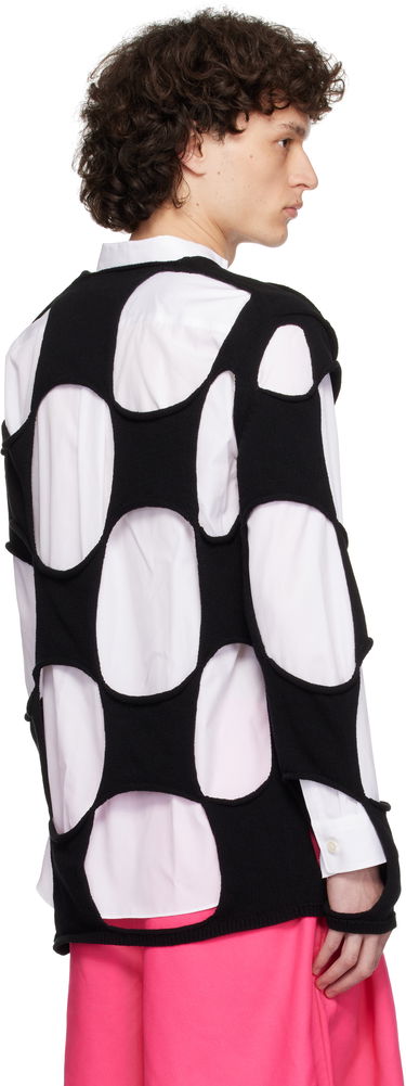 Villapaita Comme des Garçons Homme Plus Cotton Code Intarsia B Pattern Crewneck Sweater Musta | PO-N012-051, 2