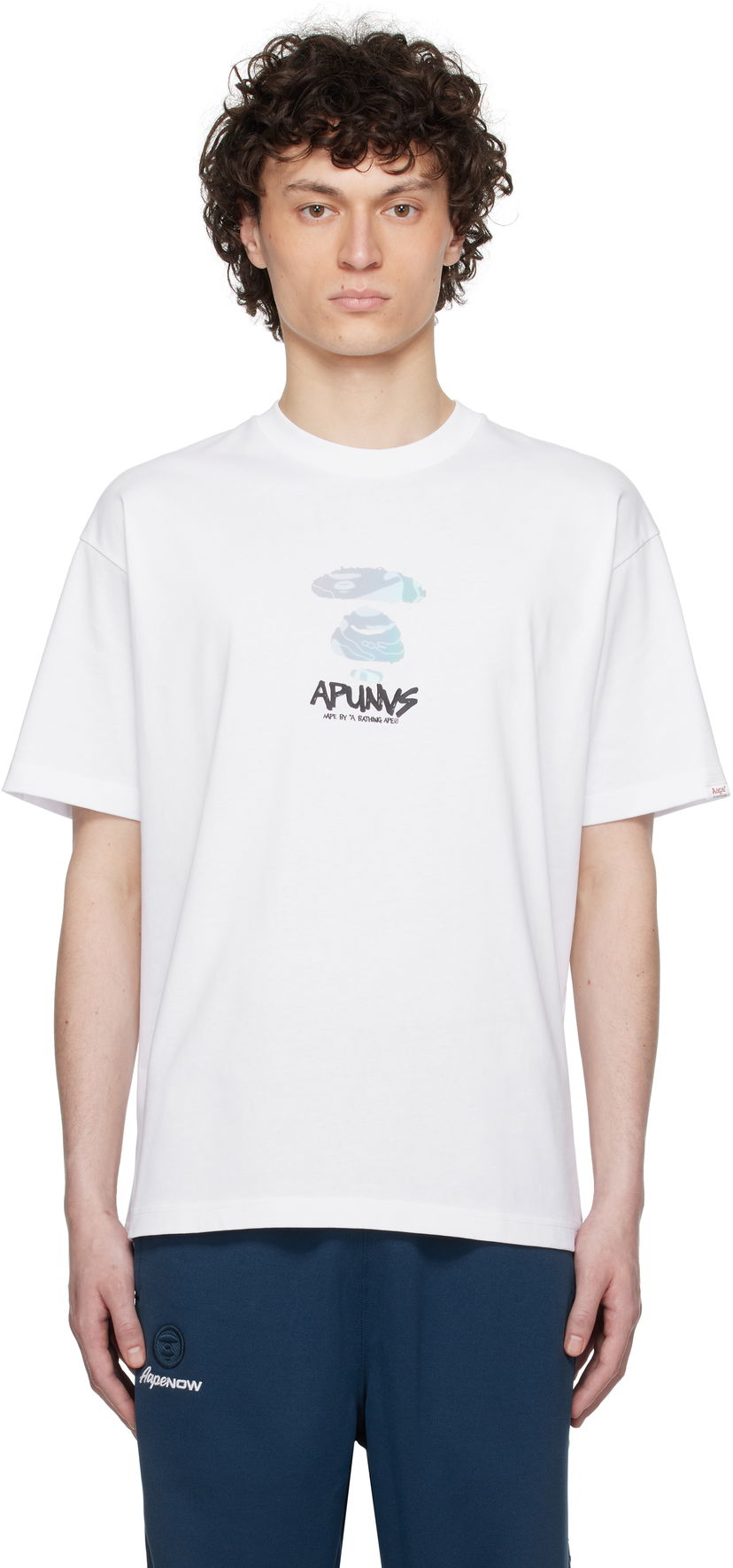T-paita AAPE by A Bathing Ape AAPE by A Bathing Ape AAPEUNVS Moonface Logo T-Shirt Valkoinen | AAPTEM1646XXNWHX