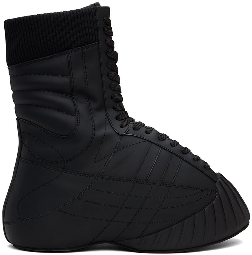 Vaatteet Balmain Balmain B-Cloud Rubberized Leather Boots Musta | DM0TA364LZLT