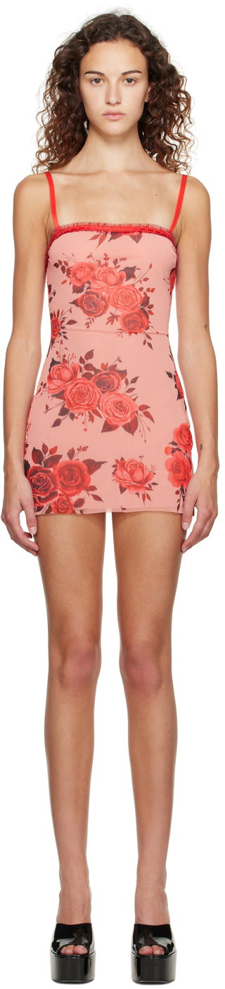 Mekko GUIZIO Guizio Floral Print Mini Dress Vaaleanpunainen | H23408K013