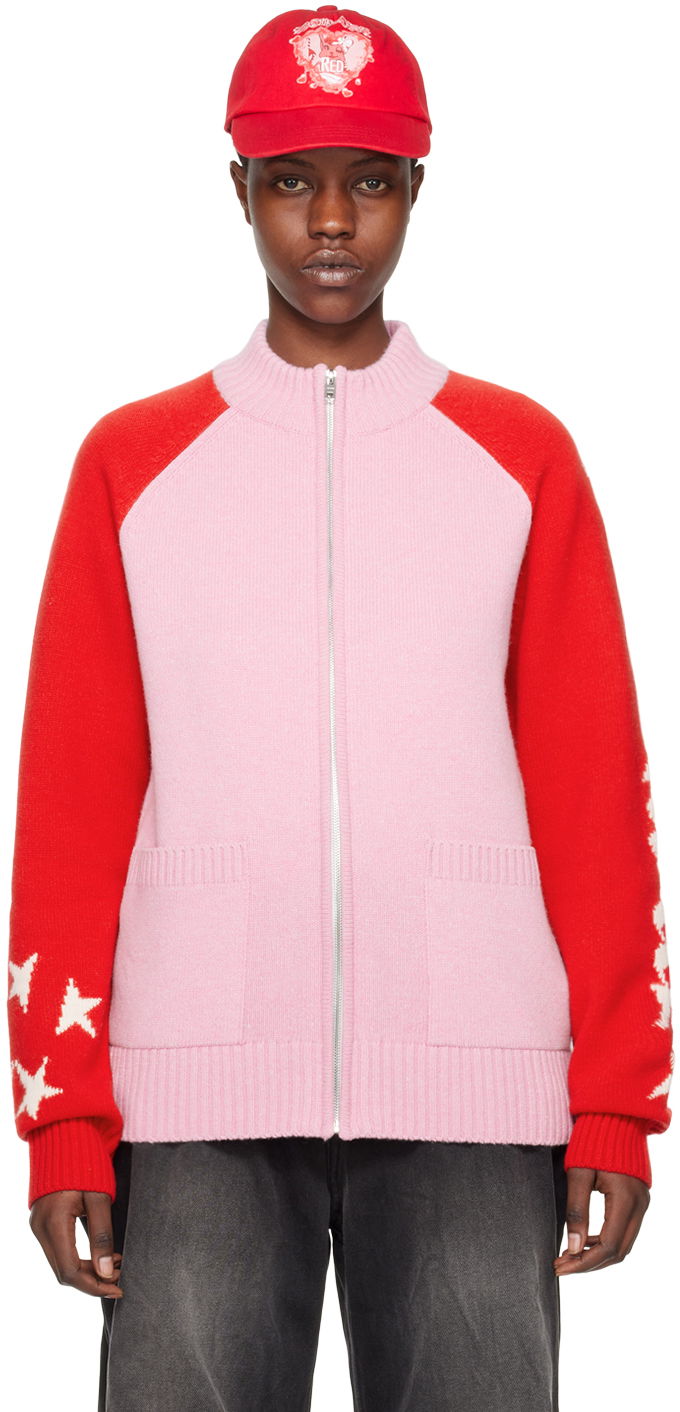 Villapaita We11done We11done Zip Cardigan with Stars Vaaleanpunainen | WD-KJ0-24-620-U-LP