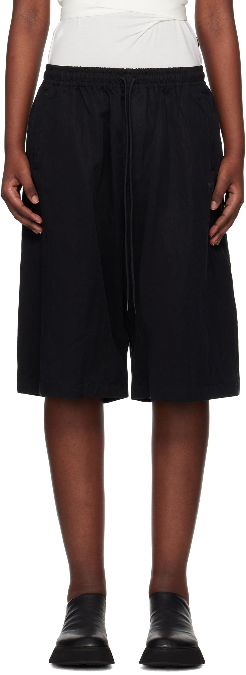 Shortsit Y-3 Y-3 Washed Twill Shorts Musta | JD3516
