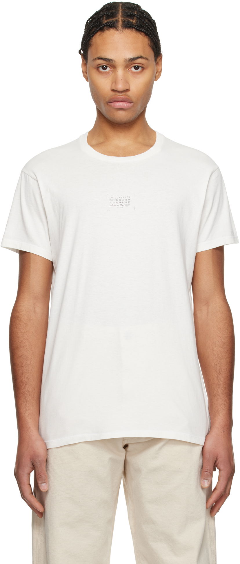 T-paita Maison Margiela Maison Margiela Stamp Logo T-Shirt Valkoinen | S50GC0706 S24575