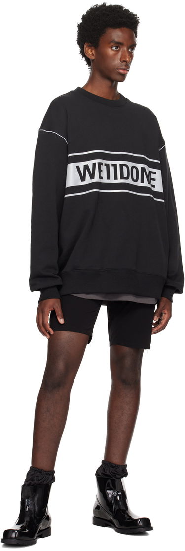 Huppari We11done Men's Reflective Stripe Sweatshirt Musta | WD-SS5-19-048-BK, 3