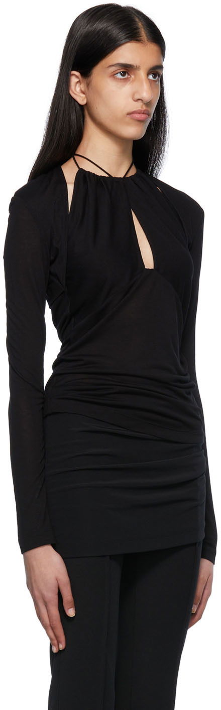 Tankkitoppi Helmut Lang Halter Longsleeve Top Musta | Ls Halter Top, 1
