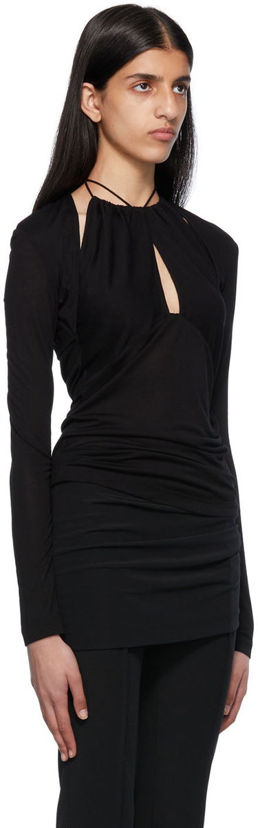 Tankkitoppi Helmut Lang Halter Longsleeve Top Musta | Ls Halter Top, 1