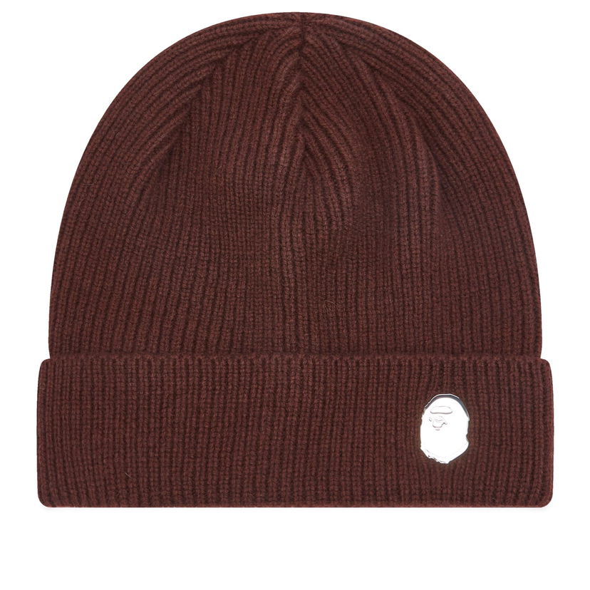 Pipo BAPE One Point Knitted Beanie Ruskea | 001HTK801304M-BRW