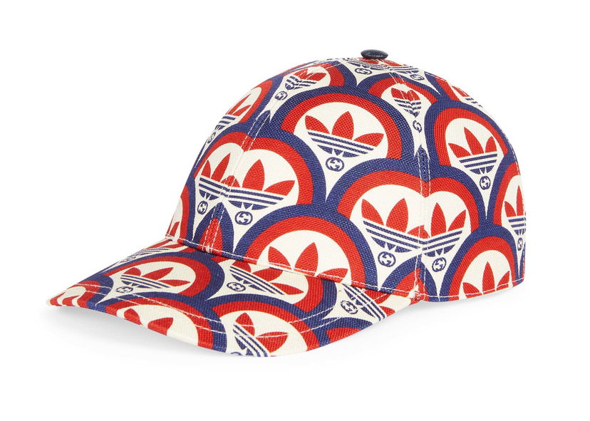 Korkki Gucci adidas x Trefoil Print Baseball Cap Red/White/Blue Monivärinen | 696485 4HAQF 6468