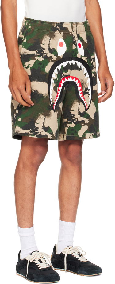 Shortsit BAPE Map Camo Regular Fit Shark Sweat Shorts Vihreä | 001SPL301001M, 1