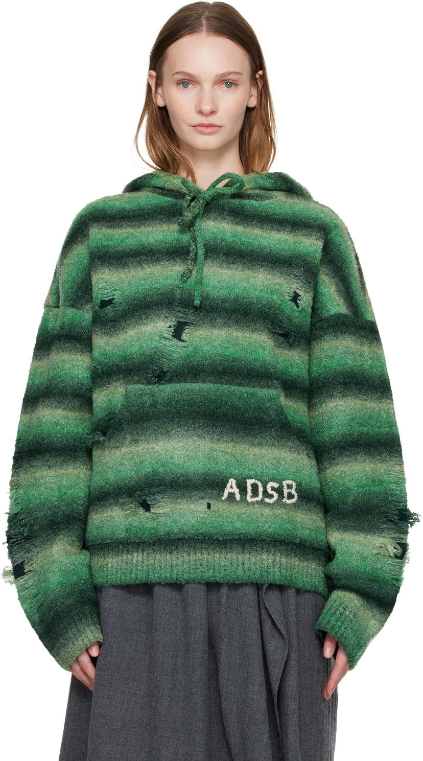 Huppari Andersson Bell Gradient Distressed Hoodie Vihreä | atb1391u