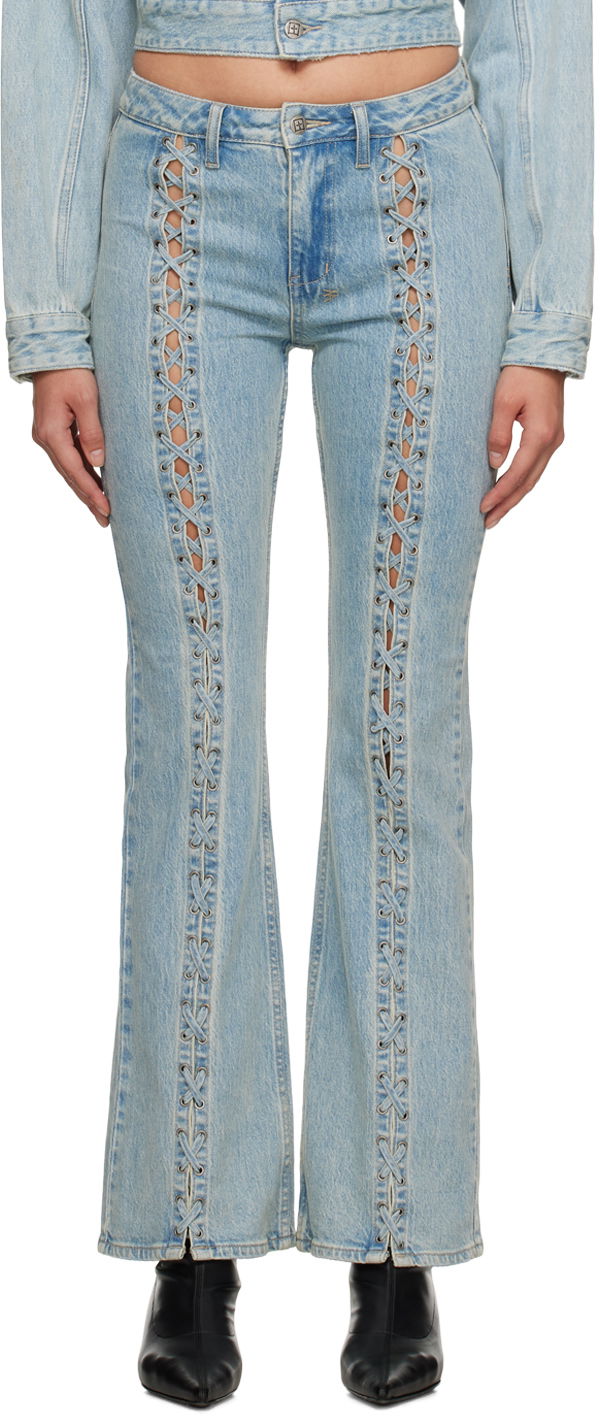 Jeans Ksubi Ksubi Soho Dove Lace-Up Flare Jeans Turkoosi | WFA23DJ022