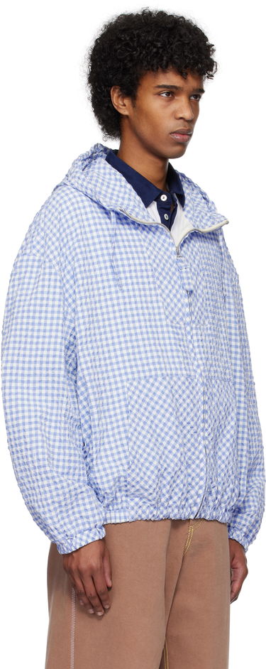 Tuulitakki Marni Marni Gingham Seersucker Hooded Jacket Sininen | JUMU0179SU UTN929, 1