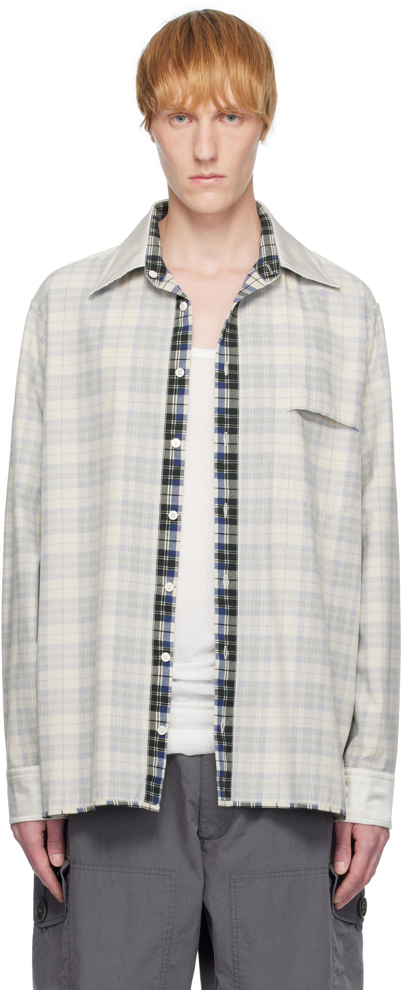 Paita Maison Margiela MM6 Maison Margiela Checkered Placket Shirt Valkoinen | SH2DT0016 M35444