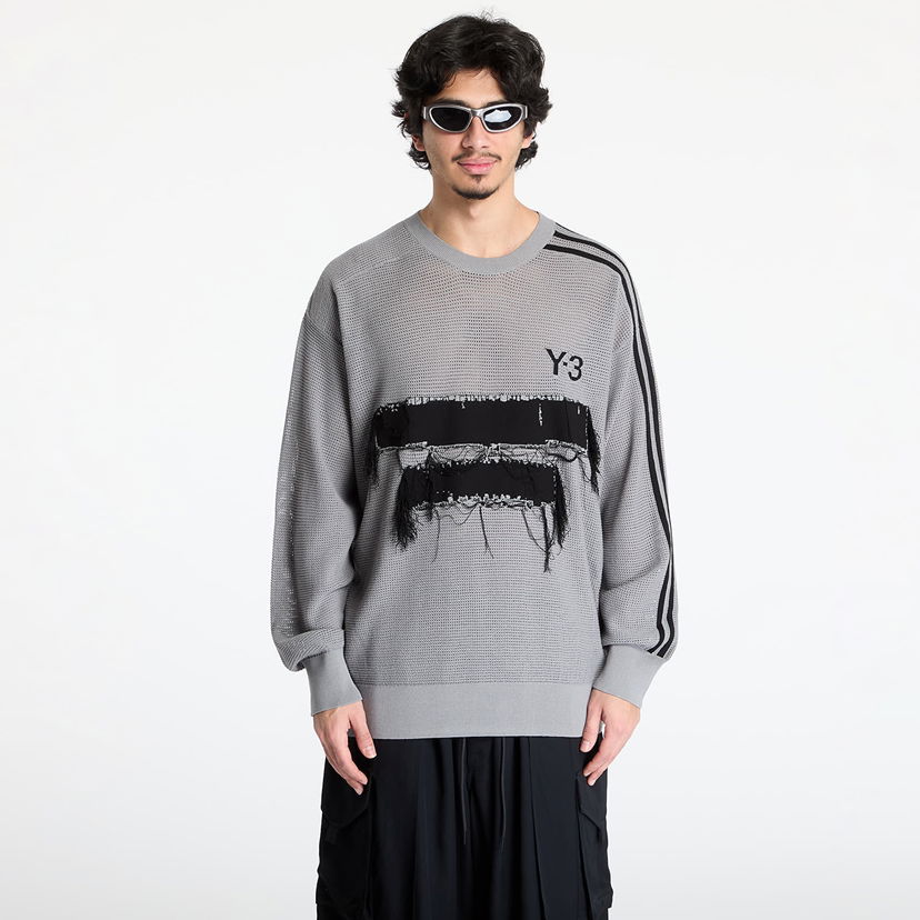 Villapaita Y-3 Y-3 Graphic Knit Crew Sweatshirt Harmaa | JM3238