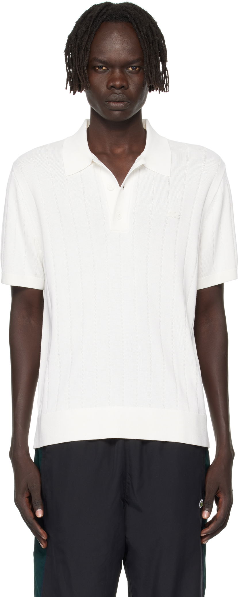 Poolopaita Lacoste Ribbed Knit Polo Valkoinen | AH5339_70V