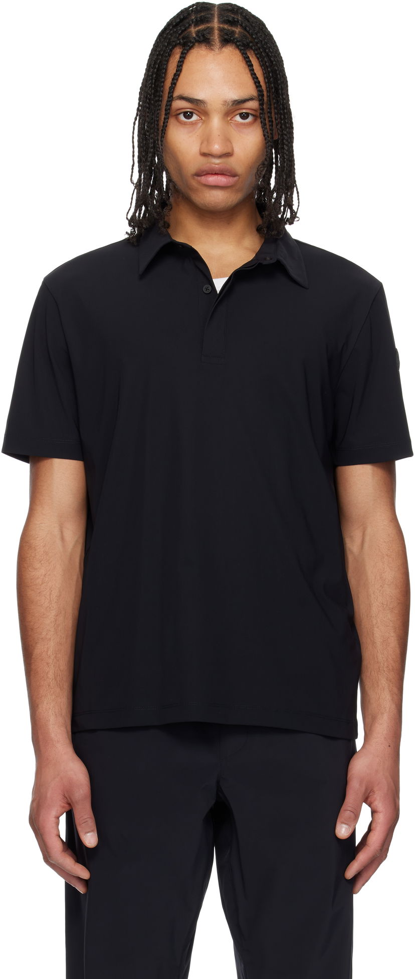 Poolopaita Moncler Moncler Black Logo Patch Polo Musta | K10918A00010829JP