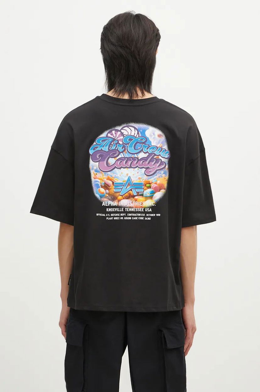 T-paita Alpha Industries Candy Crew T-Shirt With Print Musta | 148509