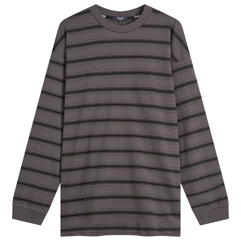 T-paita Comme des Garçons Homme Stripe Long Sleeve T-Shirt, Size Large Harmaa | HP-T002-W25-2