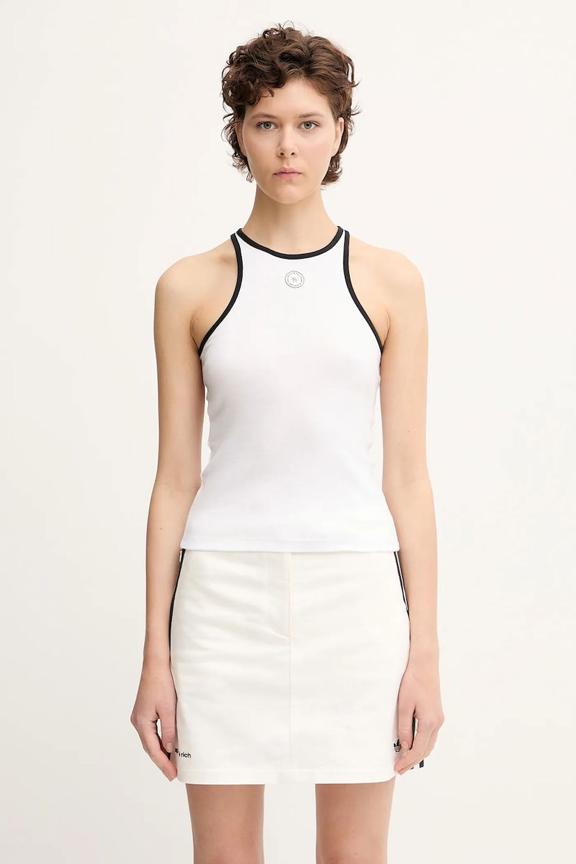 Tankkitoppi Sporty & Rich Sporty & Rich Srhwc Ribbed Tank Top Valkoinen | TO080622305WH01