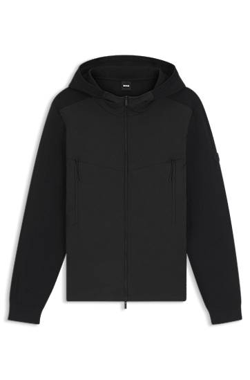 Takki BOSS Regular-fit hooded jacket with weather protection Musta | 50544686