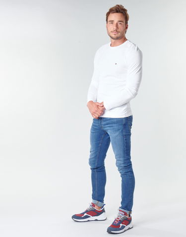 T-paita Tommy Hilfiger STRETCH SLIM FIT TEE Valkoinen | MW0MW10804-YBR, 2