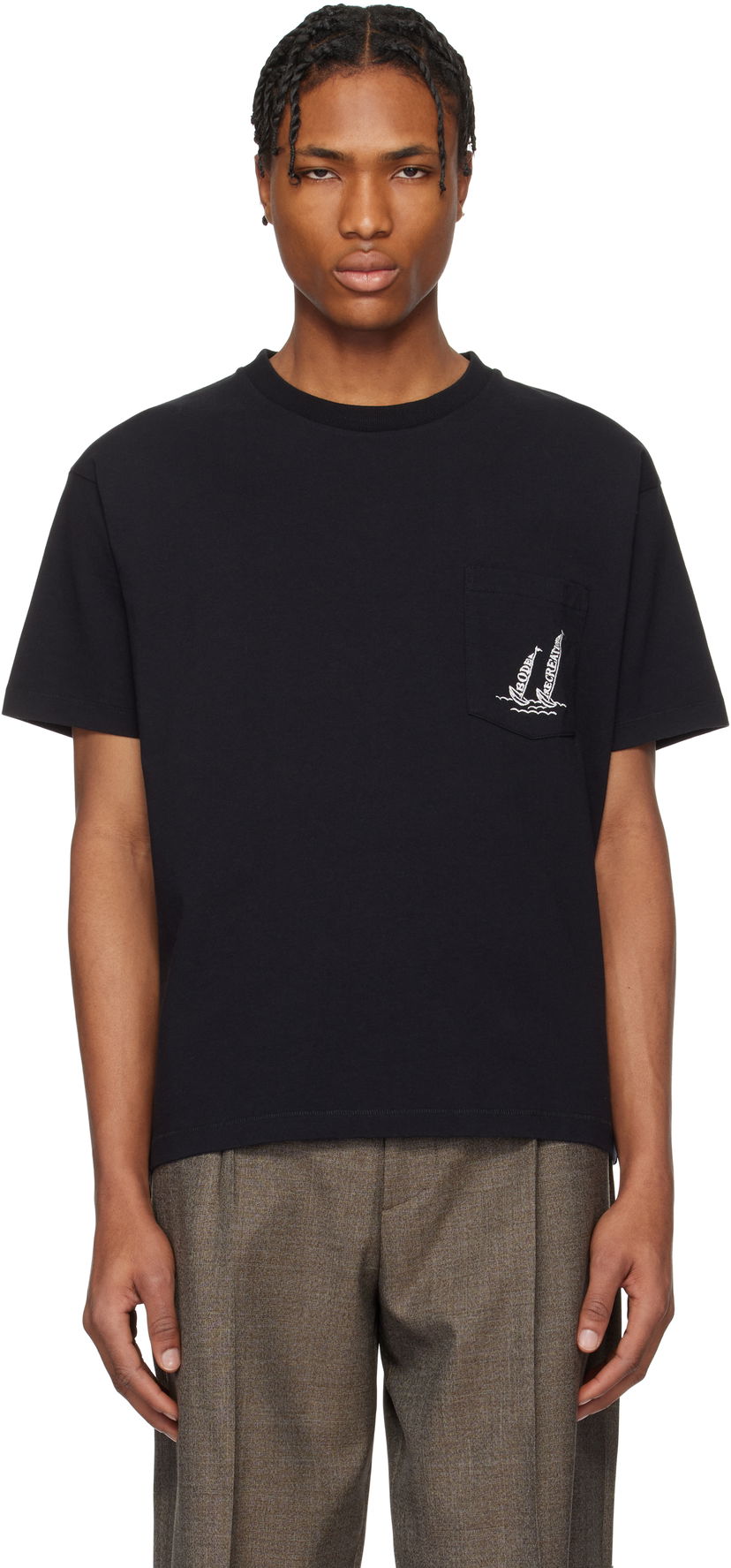 T-paita Bode Bode 'Recreation' Sails Pocket Tee Musta | MRS25CS052