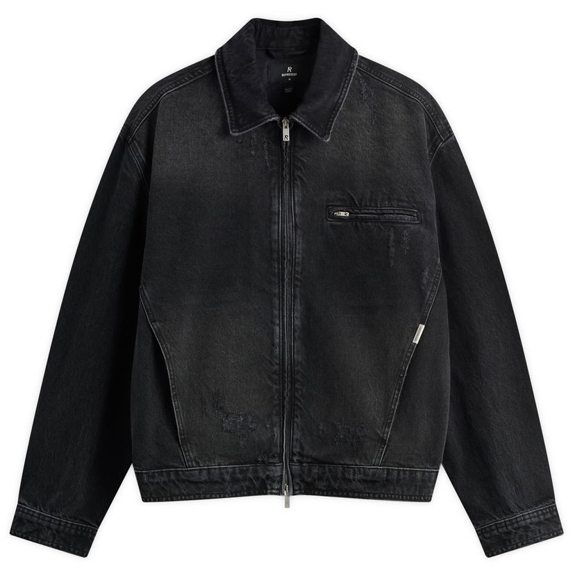 Takki Represent Clo Collared Denim Jacket Musta | MLM100336-03