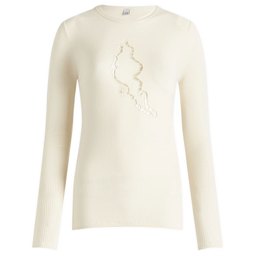 T-paita Baserange Ponte Long Sleeve T-Shirt Beige | TOPLS-RB-SP25-Undyed