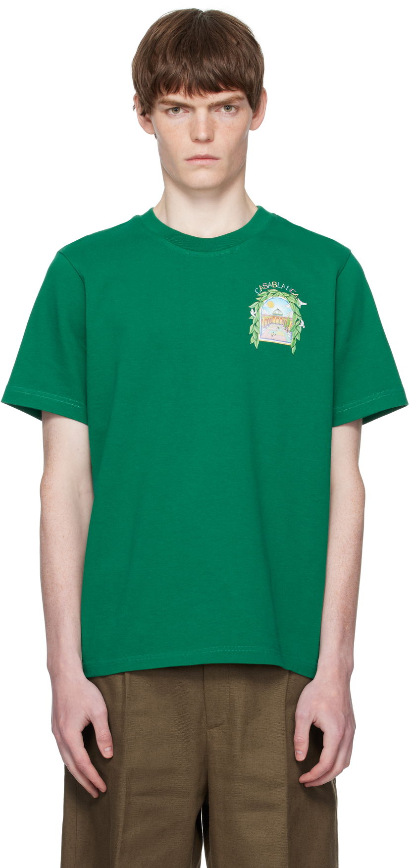 T-paita Casablanca Casablanca L'Arche De Tennis T-Shirt Vihreä | MPF25-JTS-001-17-EX-FLANNELS